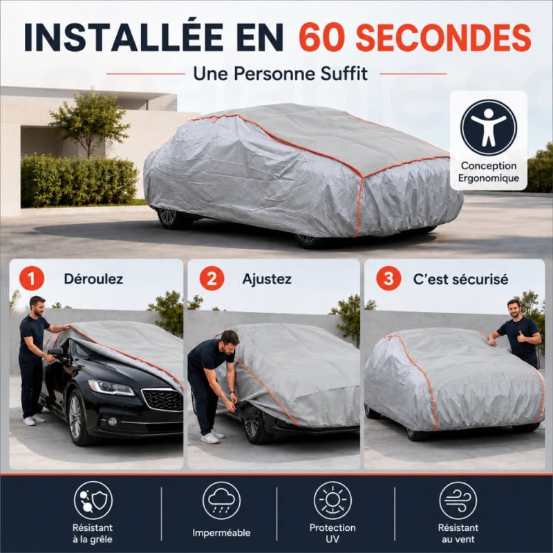 Bâche protection voiture anti-grêle | Shopix