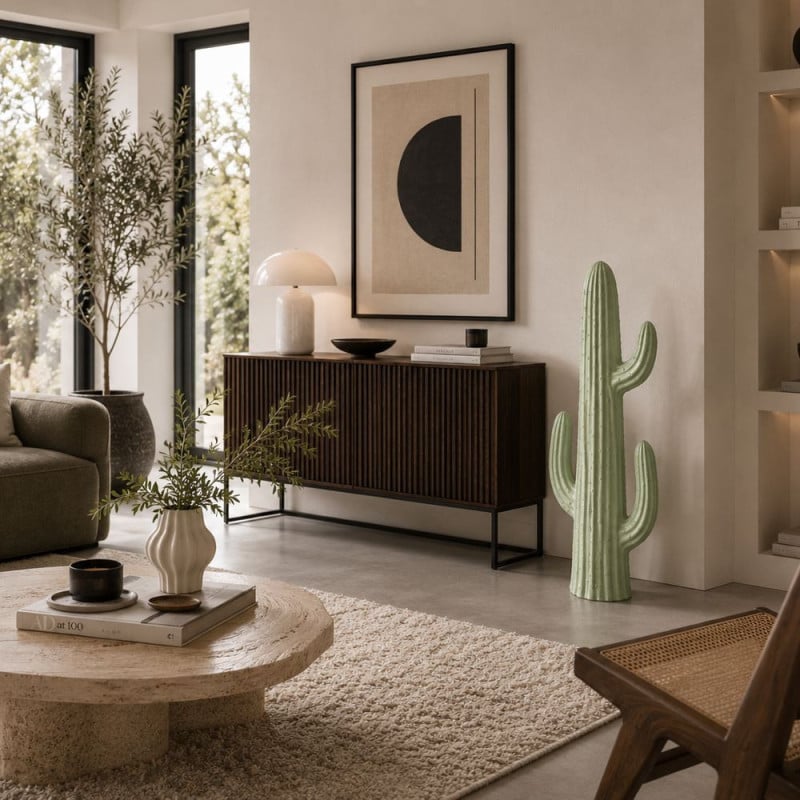 Cactus Artificiel Vert 75 cm - Grande Plante Décorative d'Intérieur