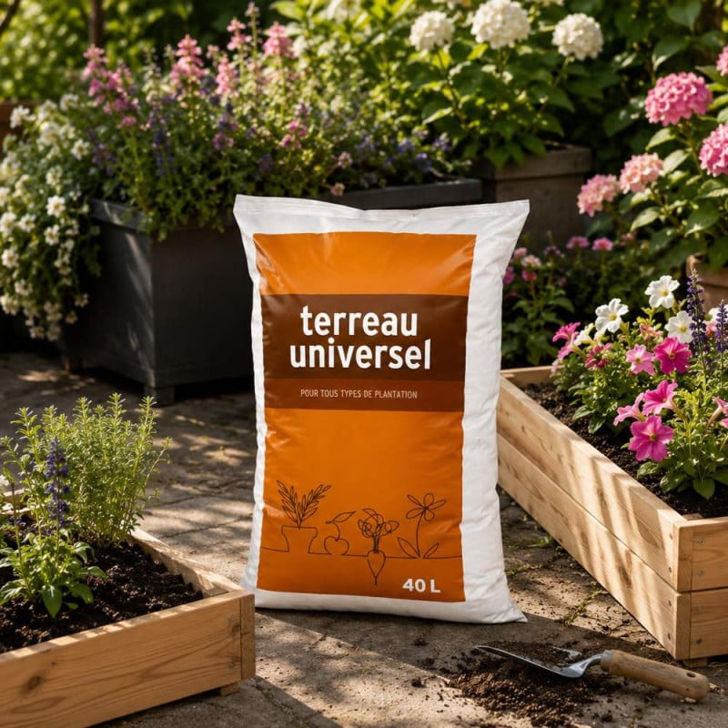 Terreau universel 40 L pour plantes, fleurs et légumes