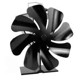 Ventilateur pour poêle à bois sans électricité 8 pales avec thermomètre